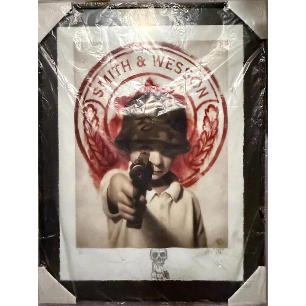 Van Saro "Monkey See Monkey Do" Framed & Signed With One of a Kind Drawing 33 Ed